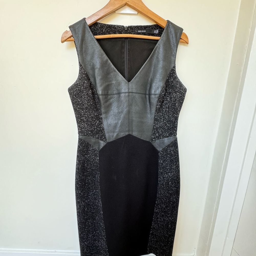 Karen Millen Faux Leather Panelled Dress